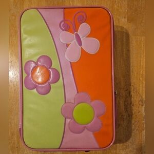 Vintage Y2K Rolling Backpack/ Travel Butterfly Flowers extendable handles wheels